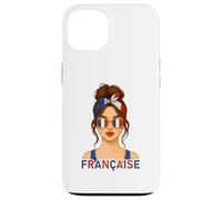 Brune Fille Française Drapeau de la France Copine ou Épouse Custodia per iPhone 13
