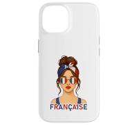 Brune Fille Française Drapeau de la France Copine ou Épouse Custodia per iPhone 14