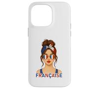 Brune Fille Française Drapeau de la France Copine ou Épouse Custodia per iPhone 14 Pro Max