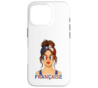 Brune Fille Française Drapeau de la France Copine ou Épouse Custodia per iPhone 16 Pro