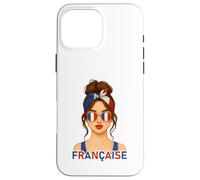 Brune Fille Française Drapeau de la France Copine ou Épouse Custodia per iPhone 16 Pro Max