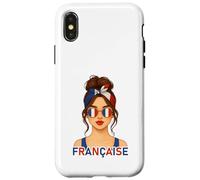 Brune Fille Française Drapeau de la France Copine ou Épouse Custodia per iPhone X/XS