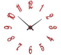 Brunelleschi orologio da parete numeri adesivi legno colore rosso fuoco 130cm