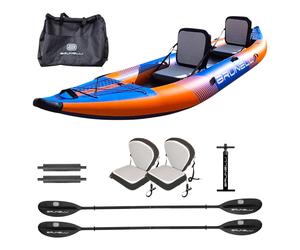 BRUNELLI 2 Persone Kajak Set Gonfiabile Drop-Stitch Kanu Kayak Giro Pedalò