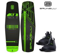 BRUNELLI Wood Flex Pro Cablepark Wakeboard Set 145cm Jobe Maze Bindung Grindbase