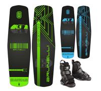 BRUNELLI Wood Flex Pro Cavo Park SET Wakeboard Wakeboard Binding Grind-Base