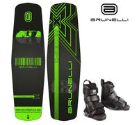 Brunelli Wood Flex Pro Cavo Park Wakeboard Set 141Cm Bindings L/XL Grind-Base