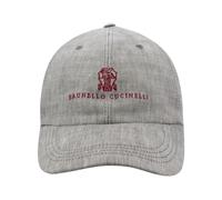 Brunello Cucinelli, ,Accessories ,Uomo ,Grigio ,M Embroidered Logo Cap