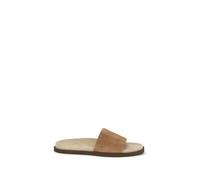 Brunello Cucinelli Beige Lamb Ovis Aries Aries Sandals - EU43/US10