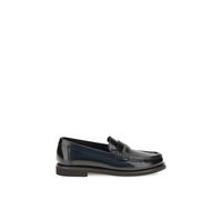 Brunello Cucinelli Black Calf Leather Bos Taurus Slip-On Loafers - EU41/US11