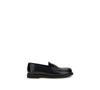 Brunello Cucinelli Black Leather Slip-On Loafers - EU38.5/US8.5