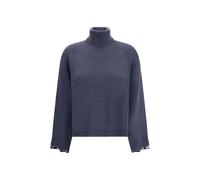 Brunello Cucinelli Blue Fleece Wool Turtleneck - XL