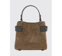 BRUNELLO CUCINELLI Borsa a mano piccola in pelle scamosciata con monile OS Terra