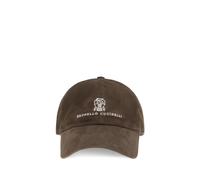 Brunello Cucinelli Brown Calf Leather Bos Taurus Cap (Baseball Hat) - L