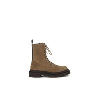 Brunello Cucinelli Brown Calf Leather Bos Taurus Lace-Up Boots - EU40/US10
