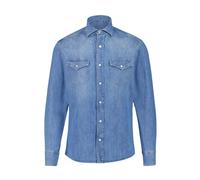 Brunello Cucinelli - Camicia in Denim Blu Ispirata all'Occidente - - Shirts - Uomo - Blu - L