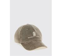 BRUNELLO CUCINELLI Cappello da baseball in velluto a coste di cotone e cashmere M Beige