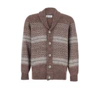 Brunello Cucinelli - Cardigan a V con righe - - Knitwear - Uomo - Marrone - M