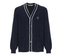 Brunello Cucinelli - Cardigan in Cotone Blu con Scollo a V - - Knitwear - Uomo - Blu - S