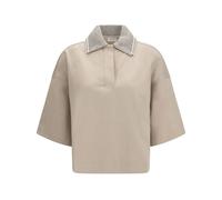 Brunello Cucinelli - Cotton Polo Shirt - - Tops - Donna - Beige - S
