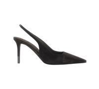 Brunello Cucinelli - Décolleté Slingback in Camoscio con Monile - - Shoes - Donna - Nero - 40 EU