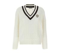 Brunello Cucinelli - Eco-friendly Cable Knit V-Neck Sweater - - Knitwear - Donna - Bianco - M