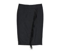 Brunello Cucinelli - Gonna a righe in lana con spacco frontale - - Skirts - Donna - Grigio - L