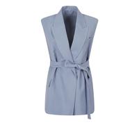 Brunello Cucinelli, ,Jackets ,Donna ,Blu ,S Vest with belt