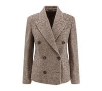 Brunello Cucinelli, ,Jackets ,Donna ,Marrone ,L Cappotto Marrone Doppiopetto in Lana