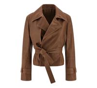 Brunello Cucinelli, ,Jackets ,Donna ,Marrone ,M Vintage Nappa Crop Trenchcoat