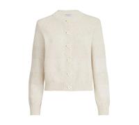 Brunello Cucinelli, ,Knitwear ,Donna ,Beige ,M Cardigan con Strisce Scintillanti