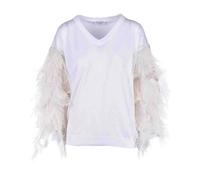 Brunello Cucinelli, ,Knitwear ,Donna ,Bianco ,M Blusa di lusso in cotone