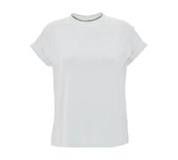 Brunello Cucinelli - Magliette Bianca in Cotone con Dettaglio Monile - -Tops -Donna -Bianco -M