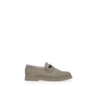 Brunello Cucinelli - Mocassini in camoscio grigio con dettagli in ottone - - Shoes - Donna - Grigio - 37 EU