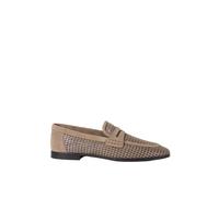 Brunello Cucinelli - Mocassini in pelle con rete scintillante - - Shoes - Donna - Beige - 36 EU