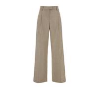 Brunello Cucinelli - Pantaloni a palazzo con effetto scintillante e pieghe - - Trousers - Donna - Beige - M
