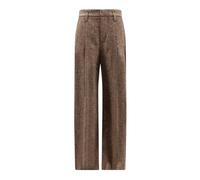 Brunello Cucinelli - Pantaloni Monili Dettaglio Gamba Larga - - Trousers - Donna - Marrone - M