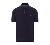 Brunello Cucinelli - Polo in Piqué di Cotone - - Tops - Uomo - Blu - XL