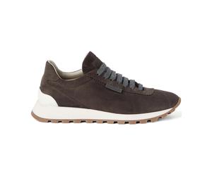 Brunello Cucinelli - Scarpe Basse Marroni Lacci Suola in Gomma - - Shoes - Donna - Marrone - 38 1/2 EU