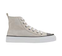 Brunello Cucinelli, ,Shoes ,Donna ,Beige ,39 EU Sneakers stringate in camoscio con strass