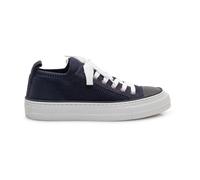Brunello Cucinelli, ,Shoes ,Donna ,Blu ,37 1/2 EU Sneakers in Maglia di Cotone