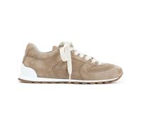 Brunello Cucinelli, ,Shoes ,Donna ,Beige ,40 EU Antelope Suede Leather Slim Sneakers