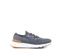Brunello Cucinelli, ,Shoes ,Uomo ,Blu ,40 EU Cotton Knit Sneakers