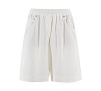 Brunello Cucinelli, ,Shorts ,Donna ,Bianco ,M Bermuda Shorts