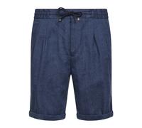 Brunello Cucinelli, ,Shorts ,Uomo ,Blu ,3XL Bermuda Chevron in Lino e Lana