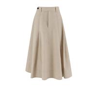 Brunello Cucinelli, ,Skirts ,Donna ,Beige ,S Techno Cotton Poplin Skirt