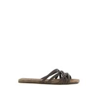 Brunello Cucinelli - Slides in Pelle - - Shoes - Donna - Marrone - 38 1/2 EU