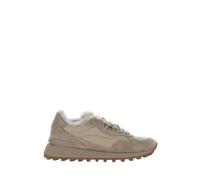 Brunello Cucinelli - Sneakers in Shearling con Dettagli in Pelle - - Shoes - Donna - Grigio - 40 EU