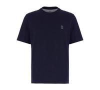 Brunello Cucinelli - T-shirt Casual in Cotone per Uomo - - Tops - Uomo - Blu - L