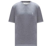 Brunello Cucinelli - T-shirt in jersey con logo - - Tops - Uomo - Grigio - L